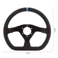 Runsco 320mm Sport Steering Wheel D-Shape Suede 9040 Simulator Controller Rims Flat Drift