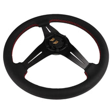 Load image into Gallery viewer, 350mm Steering Wheel Sport Drift Perforated Leather Steering Wheels Aluminum Frame with Horn Button
