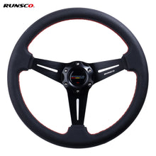 Load image into Gallery viewer, 350mm Steering Wheel Sport Drift Perforated Leather Steering Wheels Aluminum Frame with Horn Button
