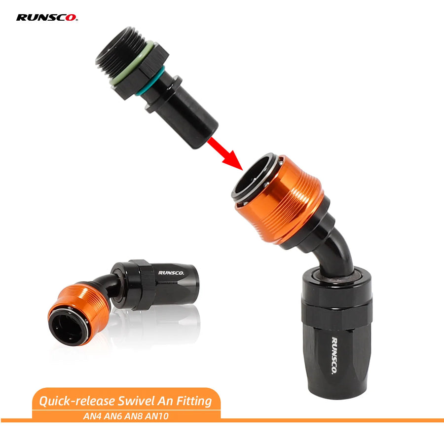 Runsco -8AN Quick-release Hose End Fittings Swivel Adapter Connector