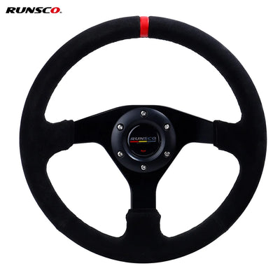 320mm Suede Racing Steering Wheel – Aluminum 6061-T6, PCD 70mm | Sim & Drift