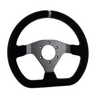 300mm Steering Wheel Flat Suede Car Drift Pc Sim Gaming Sport Control Rims Grey Stitching PCD-6x70mm
