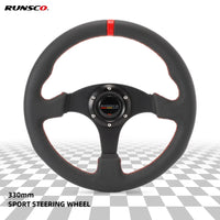 330mm Sport Steering Wheel Racing Simulator Controller Rims Flat Drift 13inch Suede Steering Wheel Runsco