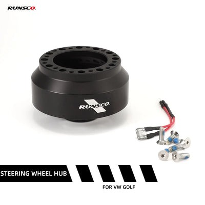 Steering Wheel Hub Adapter CNC Anodized Black Base for VW Golf 7/8 Gen Install 6 Bolt