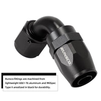 AN6 AN8 AN10 Hose End Fitting Swivel Adapter Aluminum Black