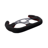 325mm Flat GT Steering Wheel Suede Racing Car/Game Rims Black with Horn Button