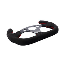 Cargar imagen en el visor de la galería, 325mm Flat GT Steering Wheel Suede Racing Car/Game Rims Black with Horn Button
