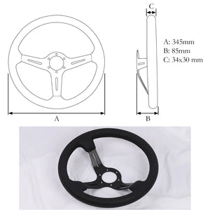 Car Steering Wheel Real Leather JDM Steering Wheel Pc Game Sim Racing Drift Steering Wheel