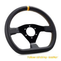 12Inch 300mm Steering Wheel Flat Leather Car Drift Pc Game Sport Wheels Control Universal PCD-6x70mm