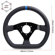 Load image into Gallery viewer, 12Inch 300mm Steering Wheel Flat Leather Car Drift Pc Game Sport Wheels Control Universal PCD-6x70mm
