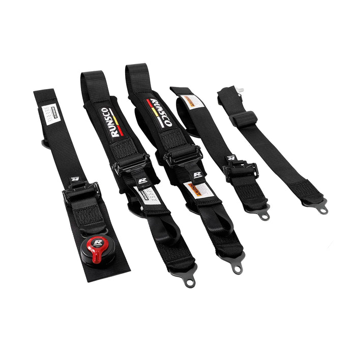 Race Seat Belt Harness Adjustable Harness Safe Shoulder Strap 2Inch 5 Points with Shoulder Pads -Runsco