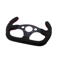 325mm Flat GT Steering Wheel Suede Racing Car/Game Rims Black with Horn Button