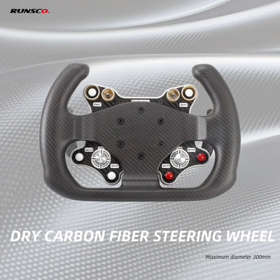 Dry Carbon Fiber Steering Wheel GT 300mm Open Lightweight Simulator Control Wheel Body RUNSCO CODE R300