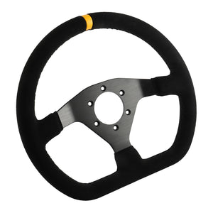 320/12.5Inch Aluminum frame Steeing Wheel Racing Drift Suede Leather Steering Wheel String Black